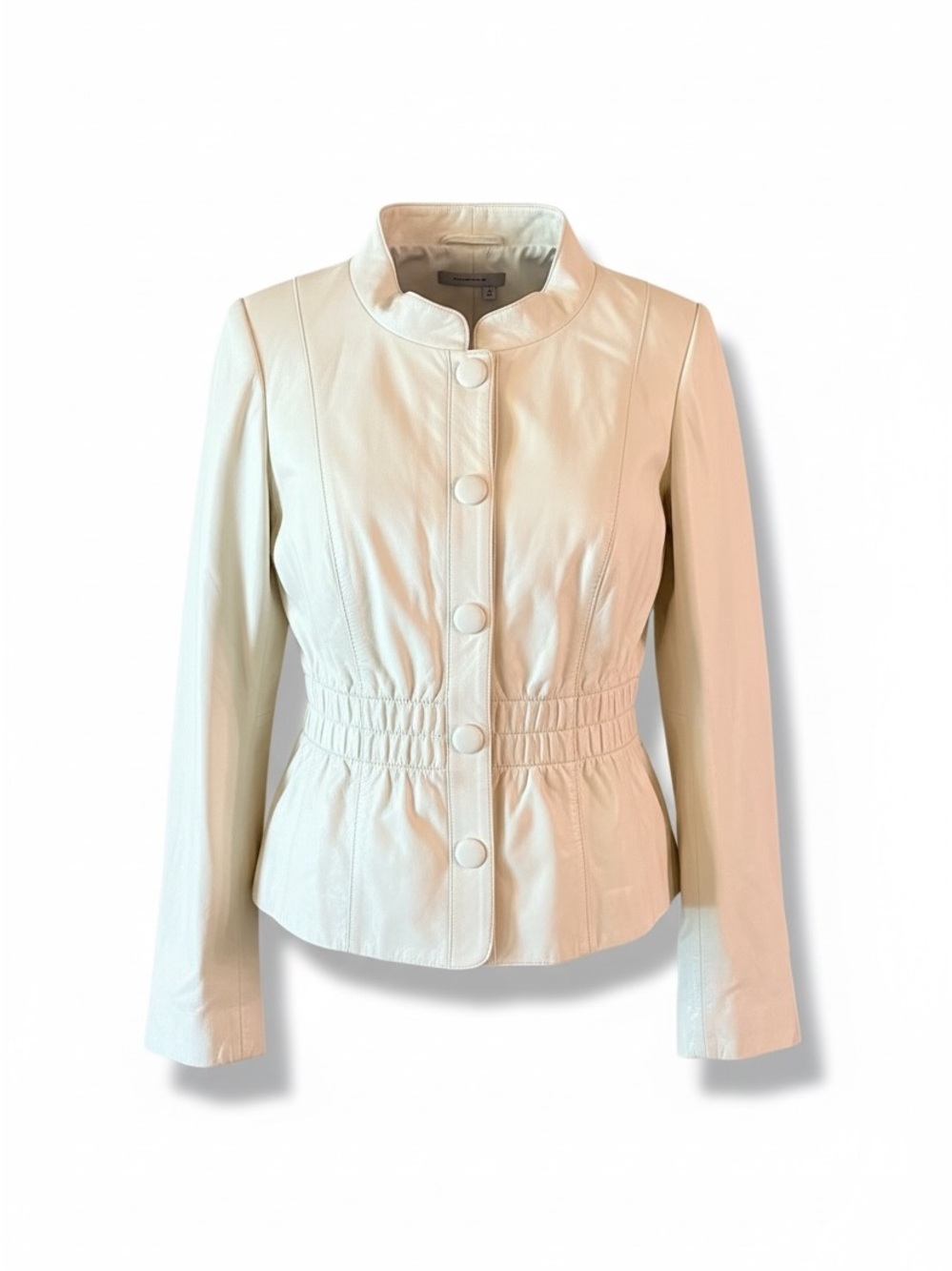 Classiques Entier Ivory Leather Button-Front Jacket